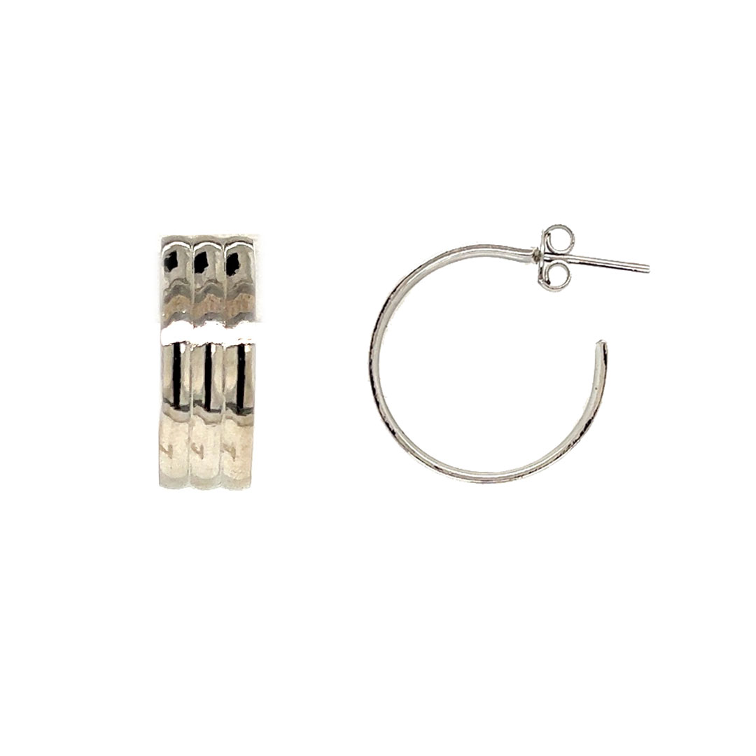 8mm x 24mm Hoops - Silver Plated