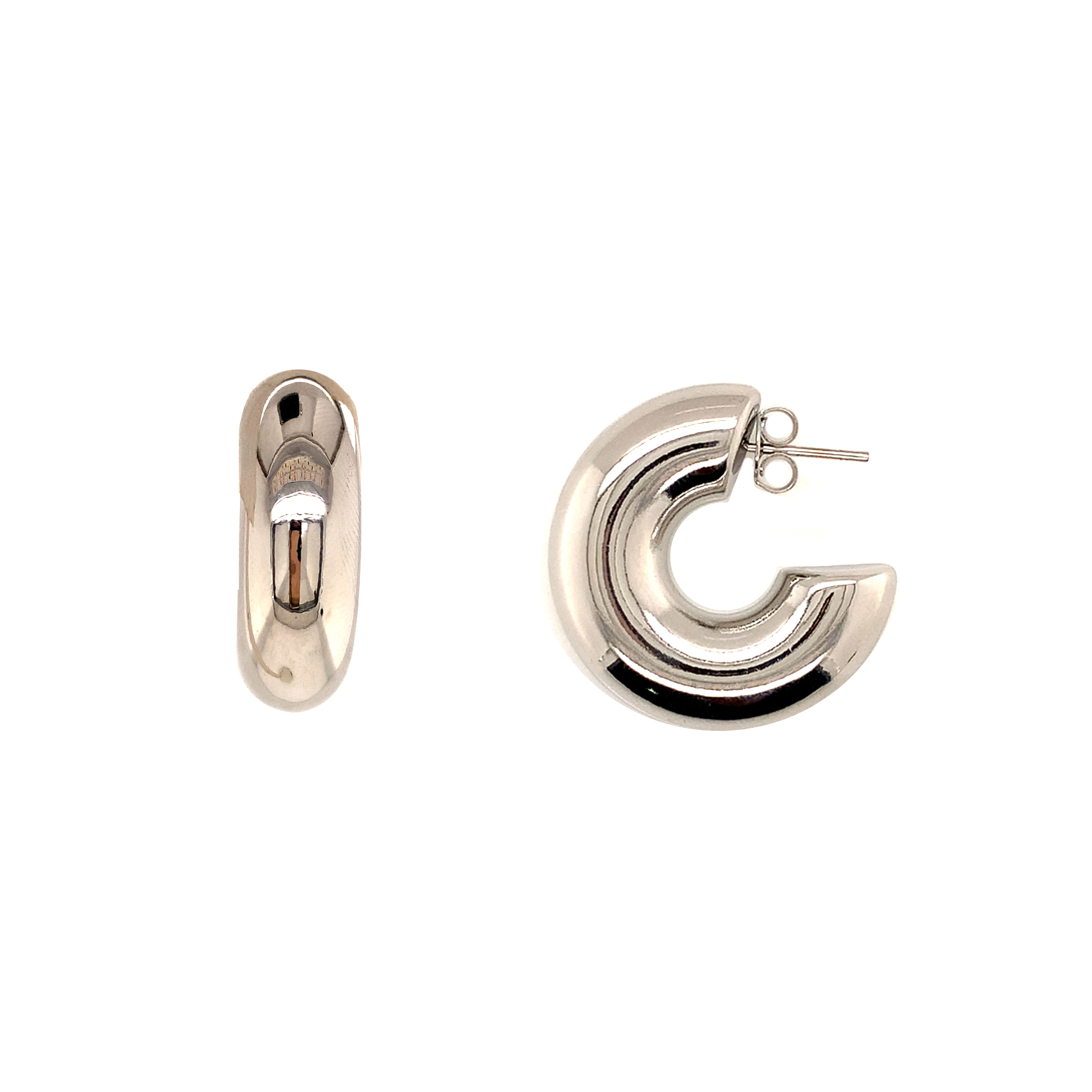 9.5 x 30mm Hoops - Silver Plated