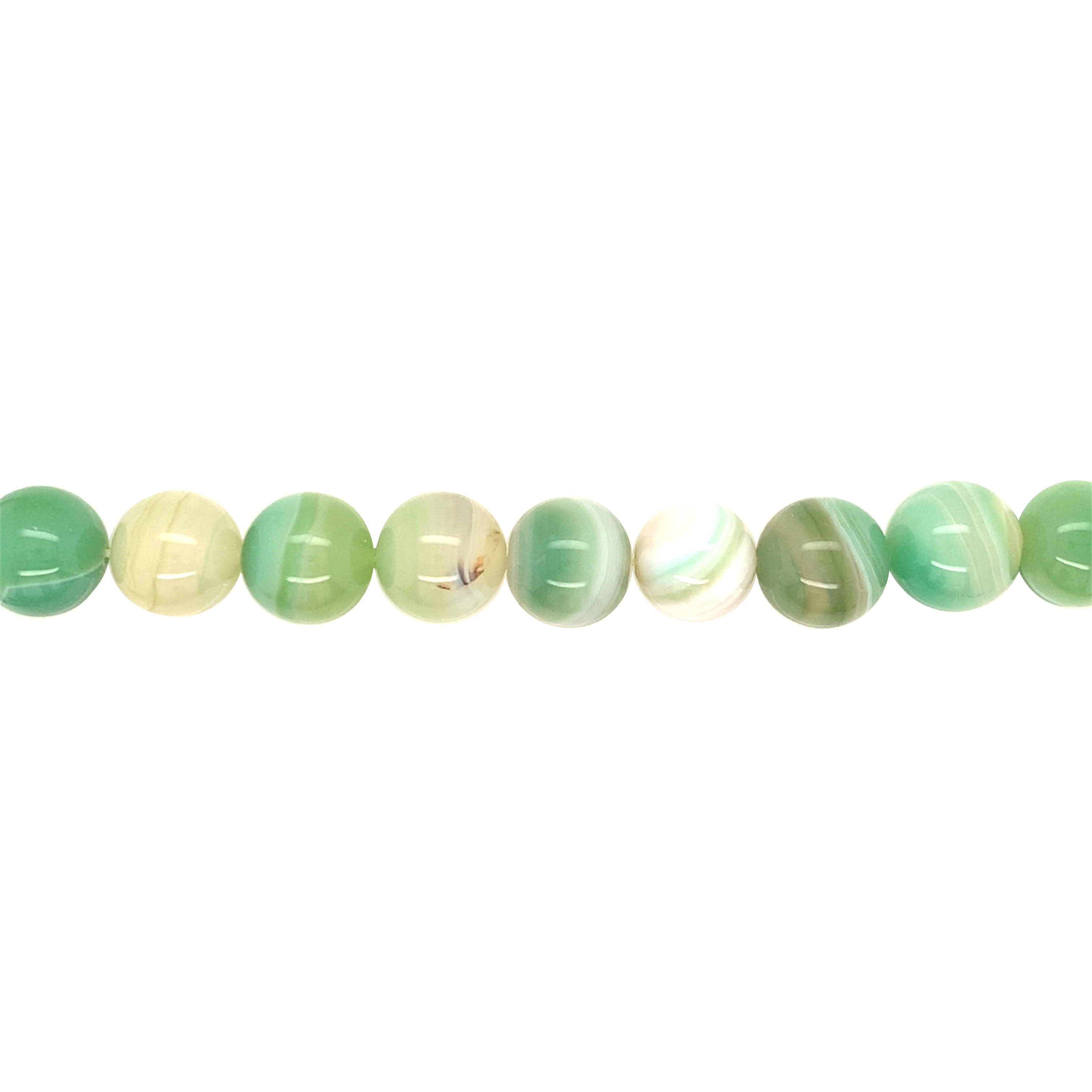 14mm Green Banded Agate - Round