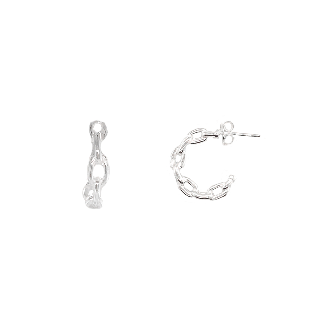 4mm x 21mm Paperclip Hoops - Sterling Silver