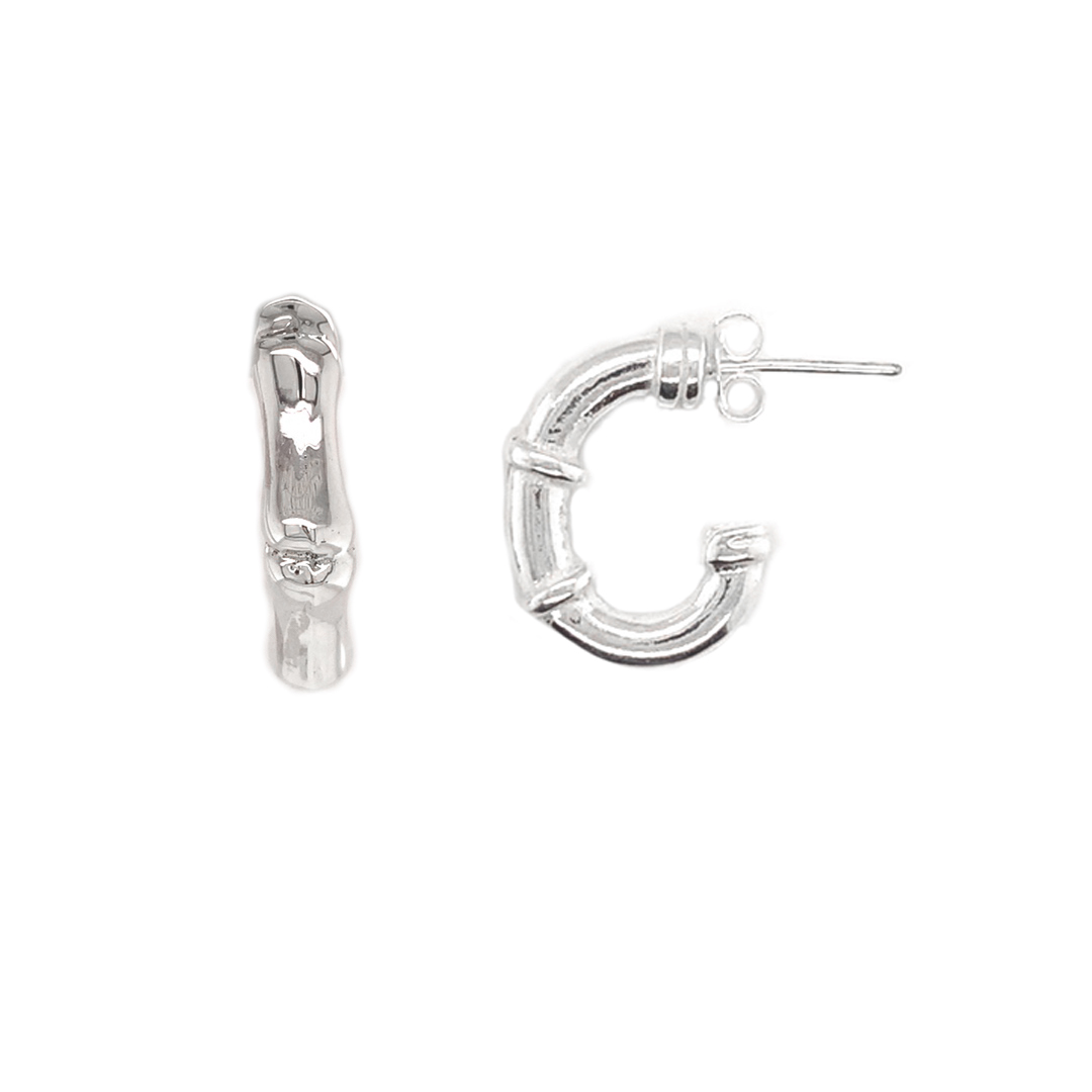 3mm x 19mm Pushback Hoops - Sterling Silver