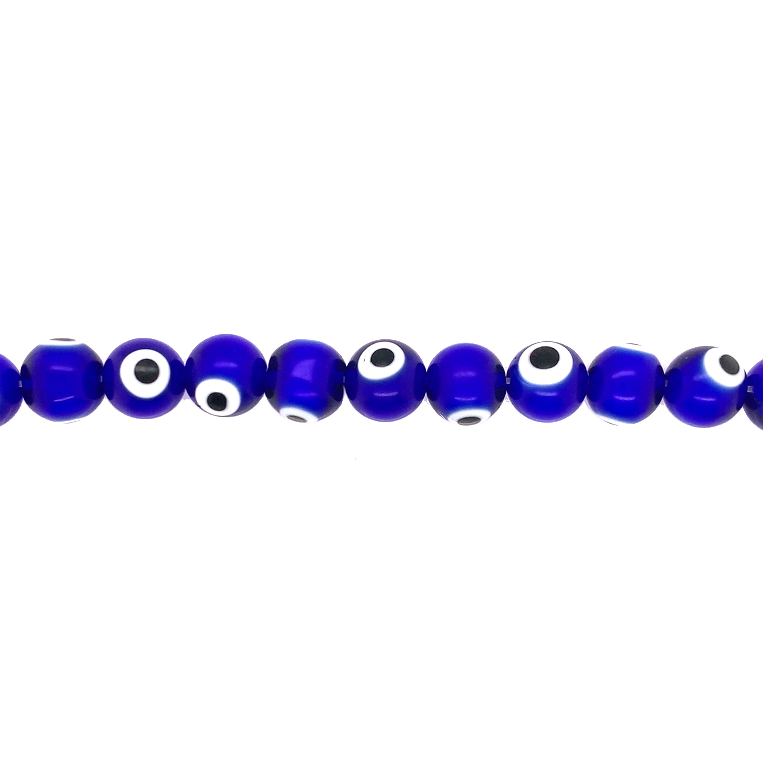 12mm Royal Blue Evil Eye Beads - Round