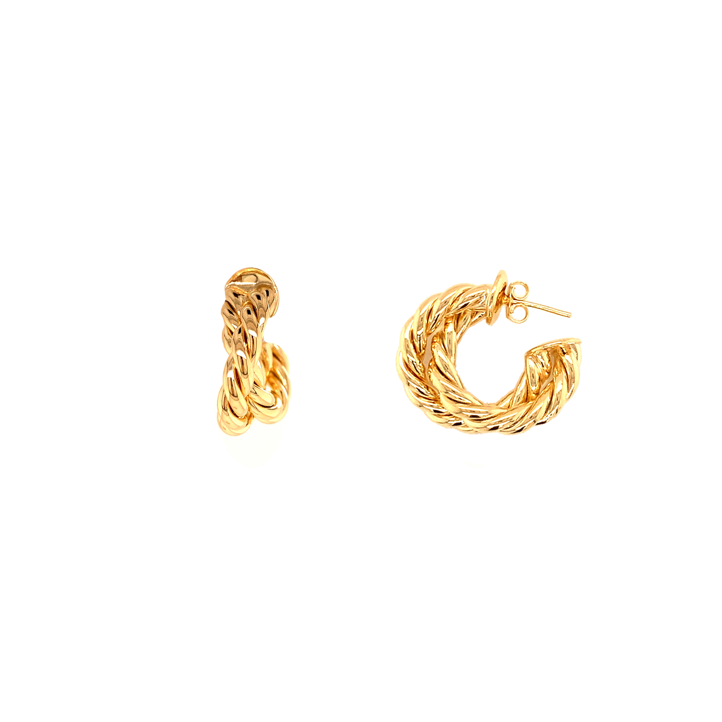 8mm x 23mm Looped Twisted Hoop - Gold Filled