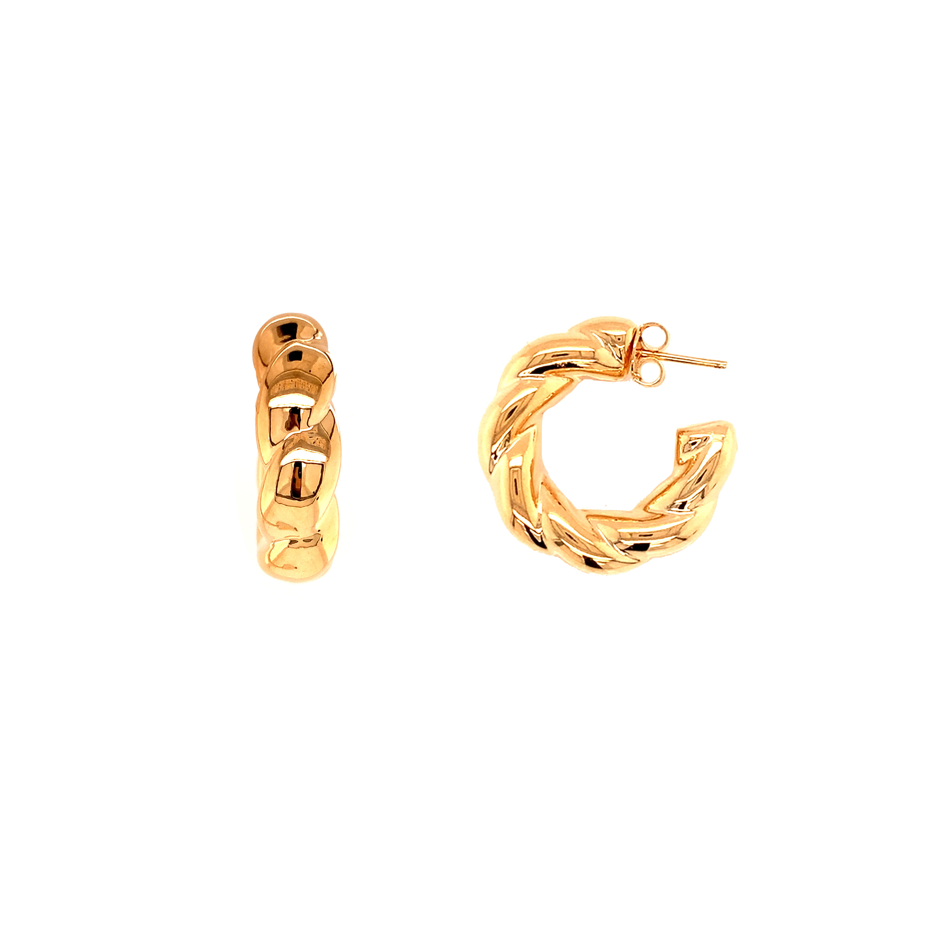 8mm x 30mm Twisted Hoop - Gold Filled