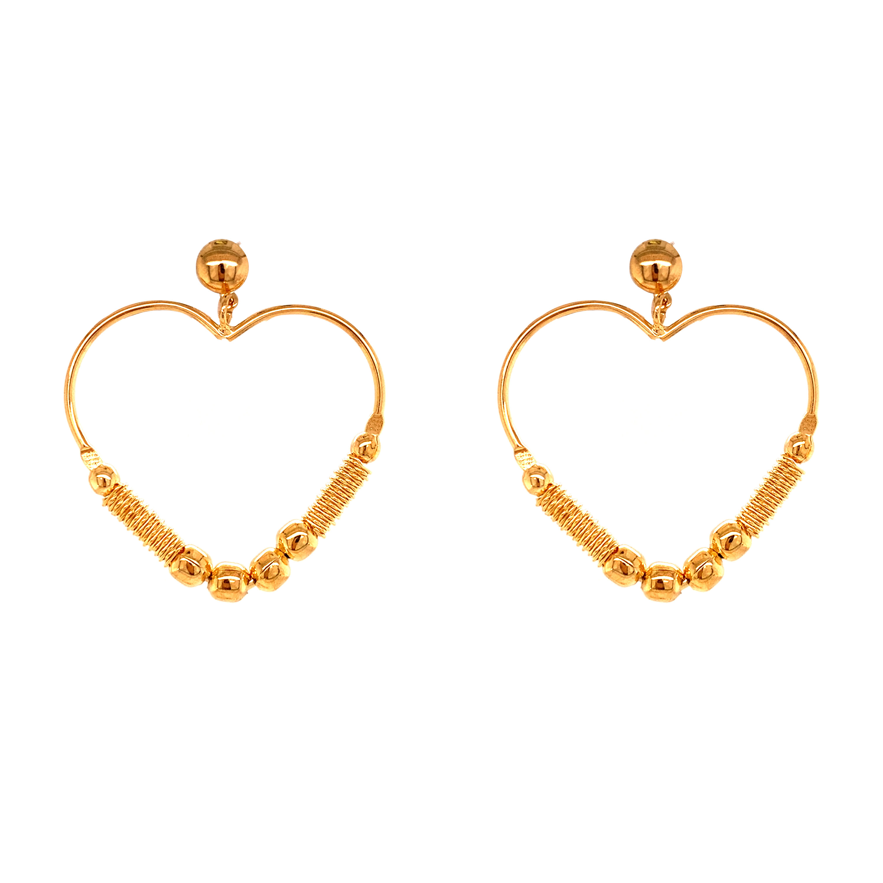 Heart Dangle Earrings - Gold Filled