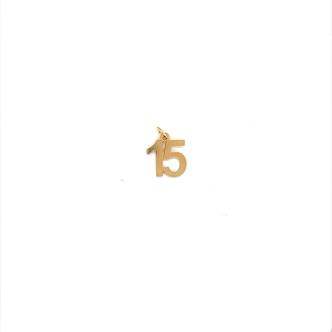 "15" Charm - Gold Filled