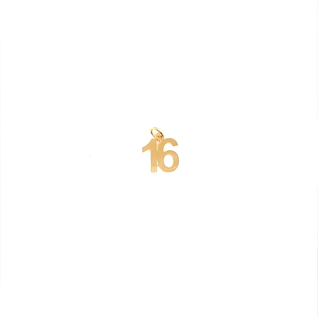 "16" Charm - Gold Filled