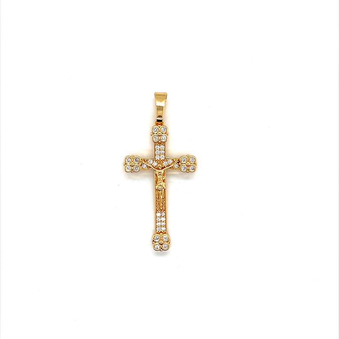 CZ Crucifix Pendant - Gold Filled