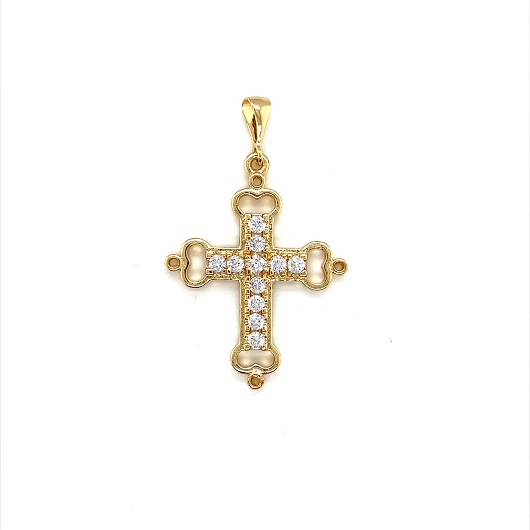CZ Cross Pendant - Gold Plated