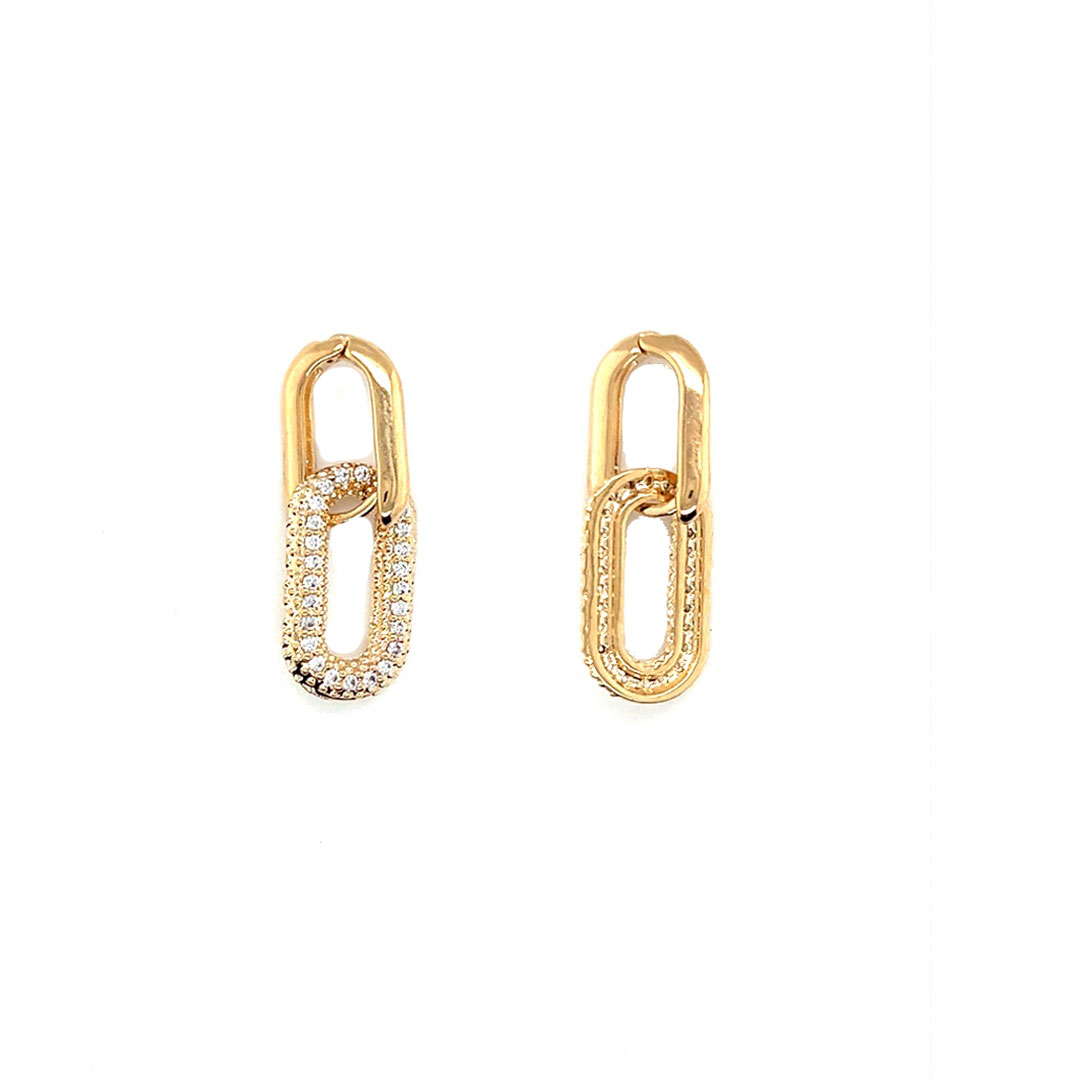 10mm x 30mm CZ Hoop Earrings - Gold Filled