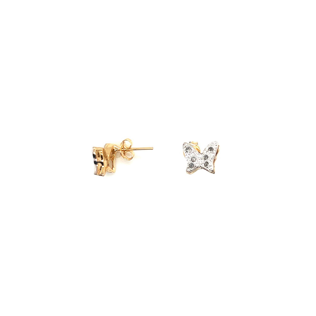 10mm x 8mm Two Tone Butterfly Studs