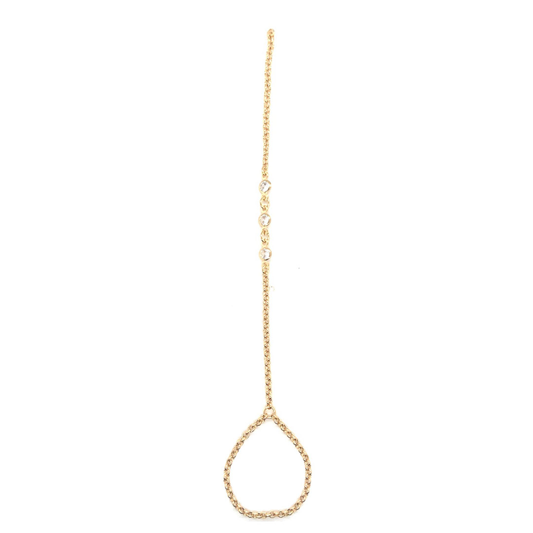 CZ Hand Chain Attachment - Gold Filled