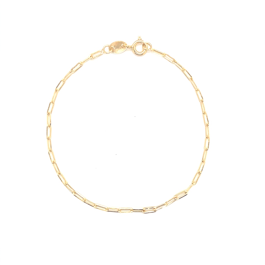 2mm Paperclip Bracelet 7.5" - Gold Filled