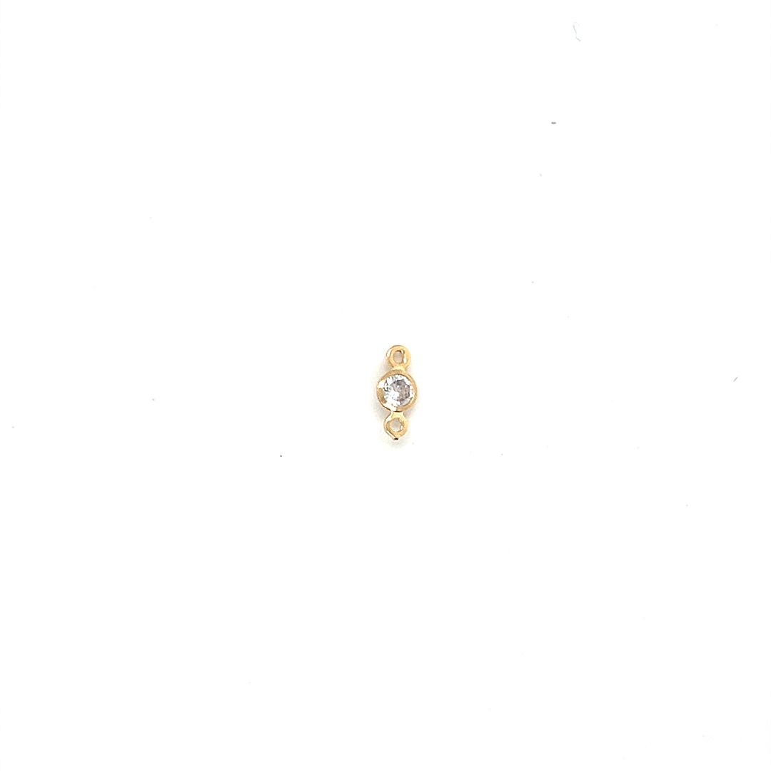 Clear CZ Connector - Gold Filled