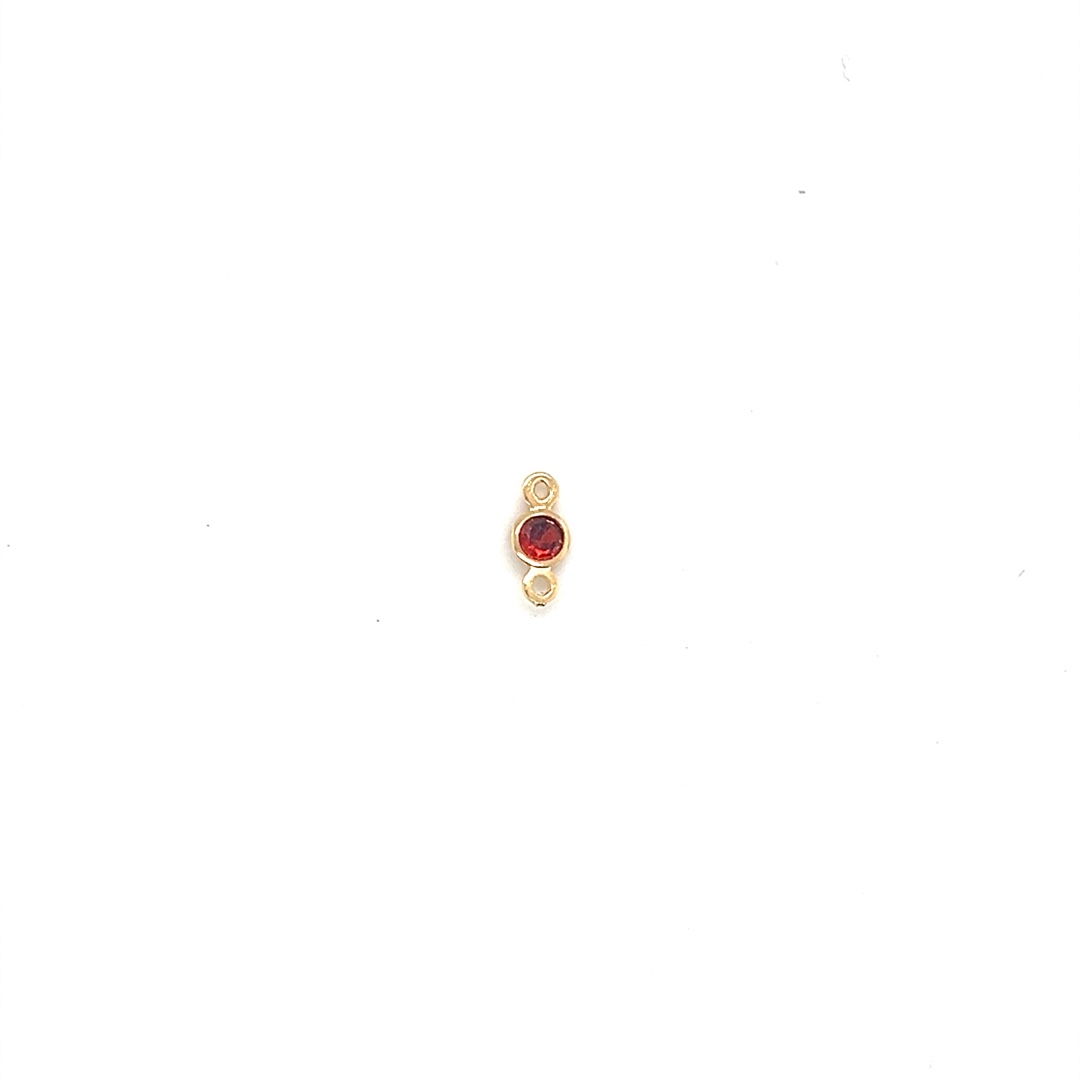 Red CZ Connector - Gold Filled