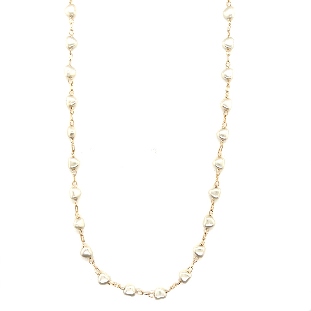 Pearl Heart Necklace - Gold Filled