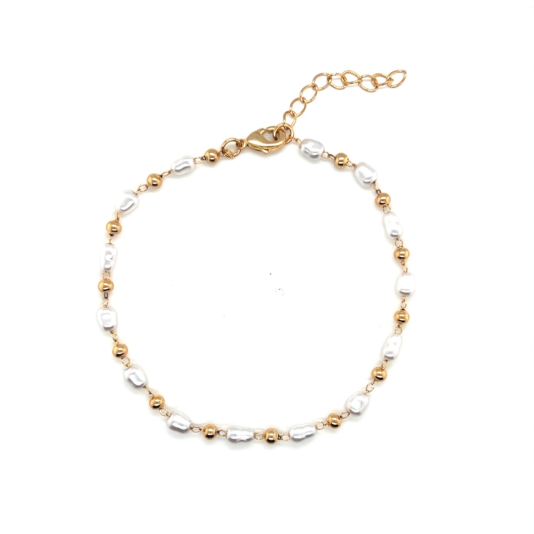 Pearl Beaded Bracelet - Gold Filled