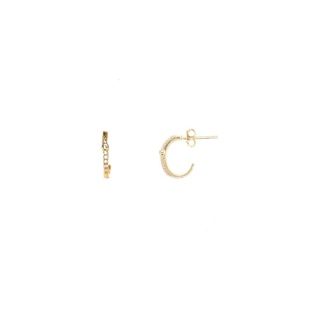 2mm x 14mm CZ Dangling Pushback - Gold Filled