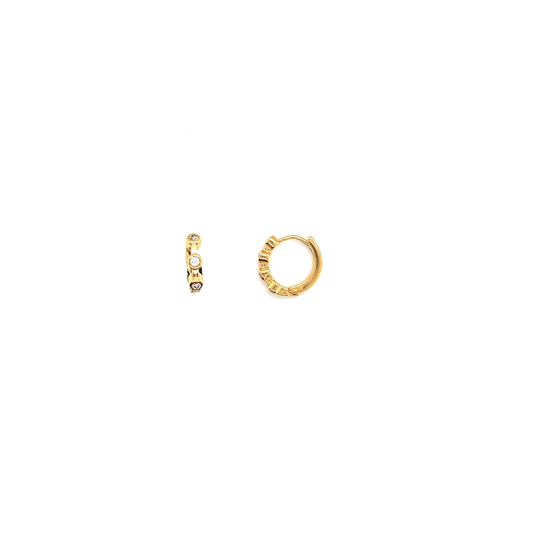 3mm x 11mm CZ Hoops - Gold Filled