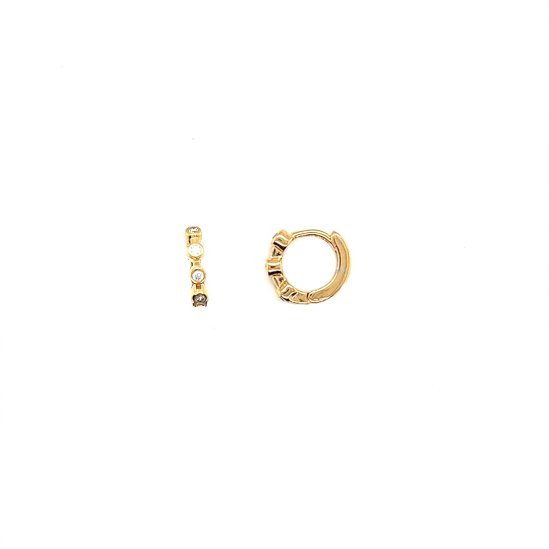 3mm x 14mm CZ Hoops - Gold Filled