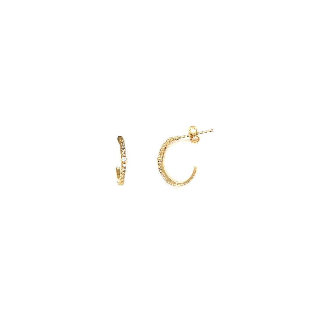 2mm x 16mm CZ Dangling Pushback - Gold Filled