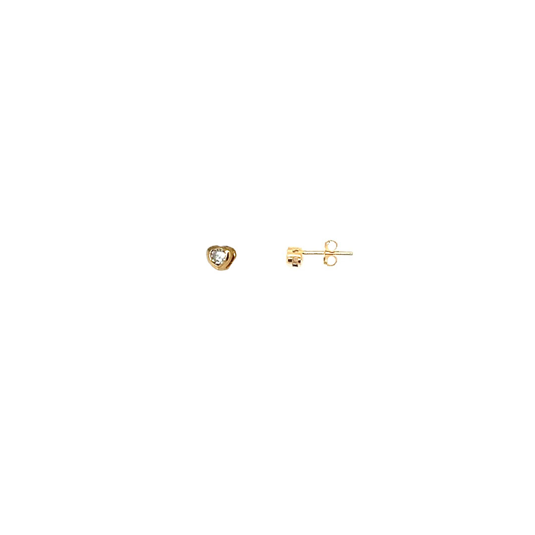 CZ Heart Studs - Gold Filled