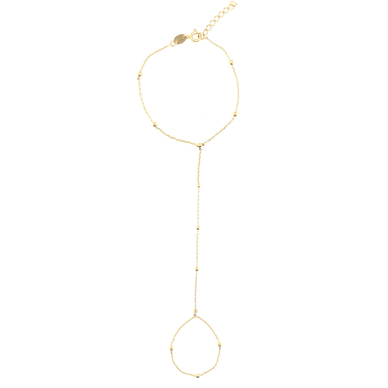 CZ Cable Ball Hand Chain 6.5" + 1" Extension - Gold Filled