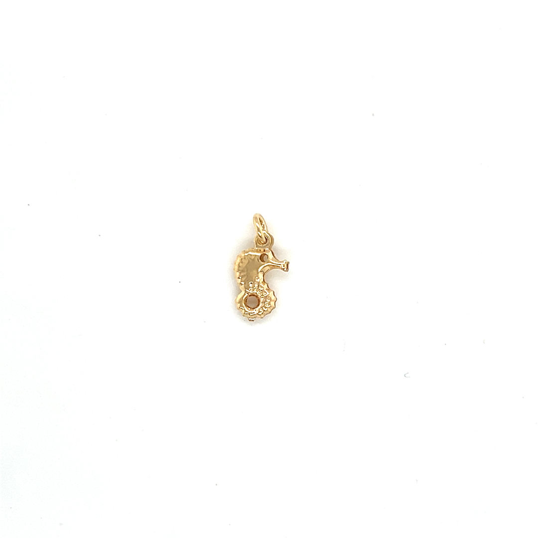 3D Mini Sea Horse Charm - Gold Filled