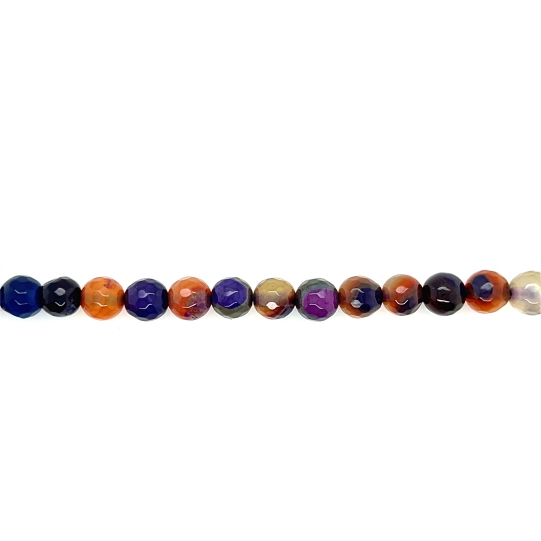 6mm Purple Multicolor Fire Agate - Faceted