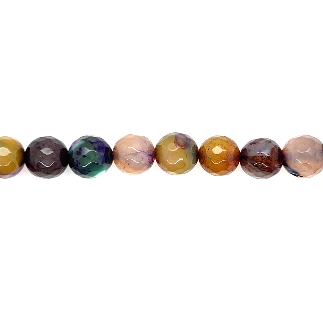 10mm Purple Multicolor Fire Agate - Faceted