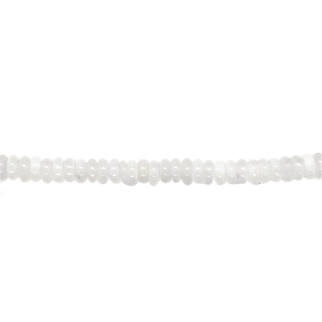 3x6mm White Dyed Jade - Rondelle