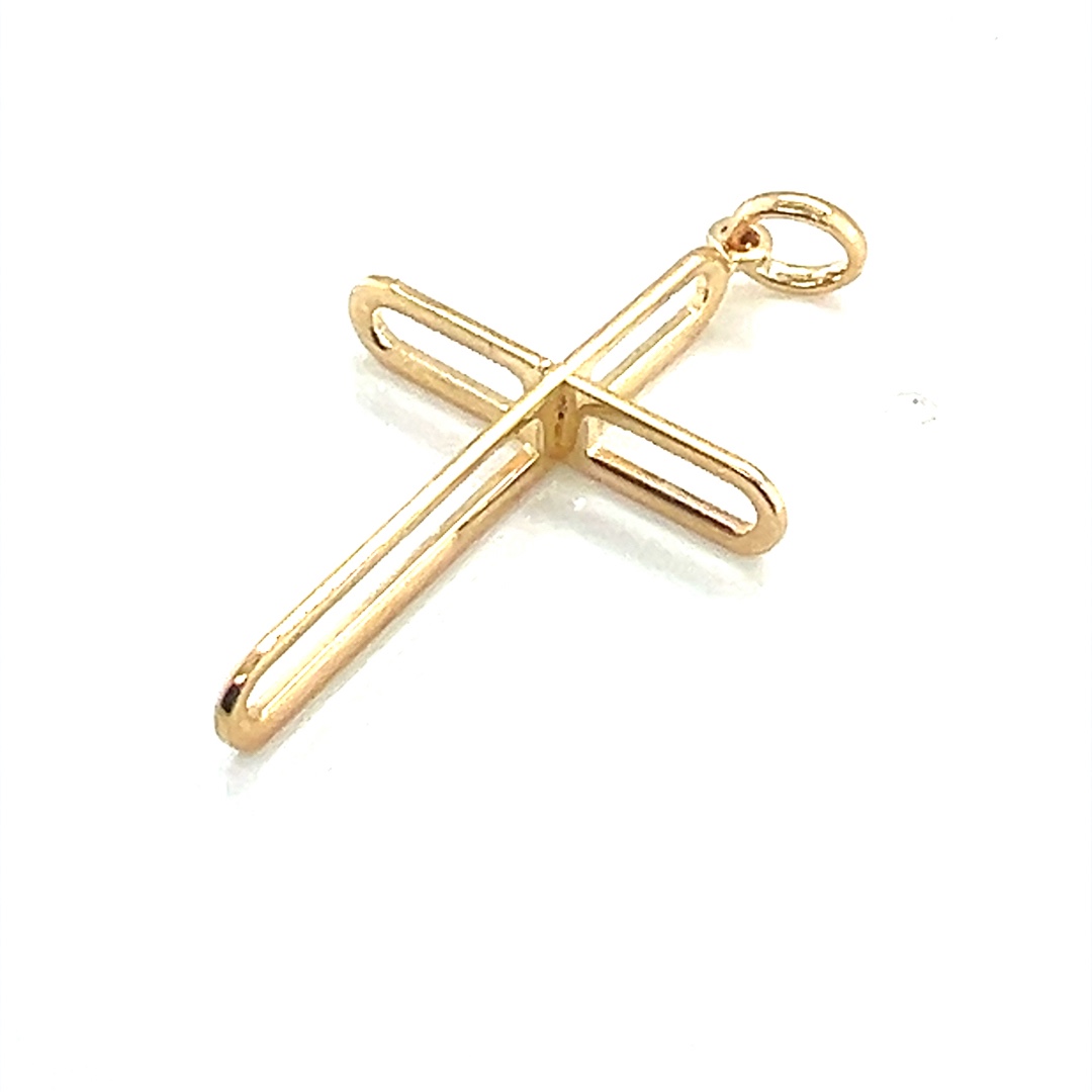 Outline Cross Charm - Gold Filled