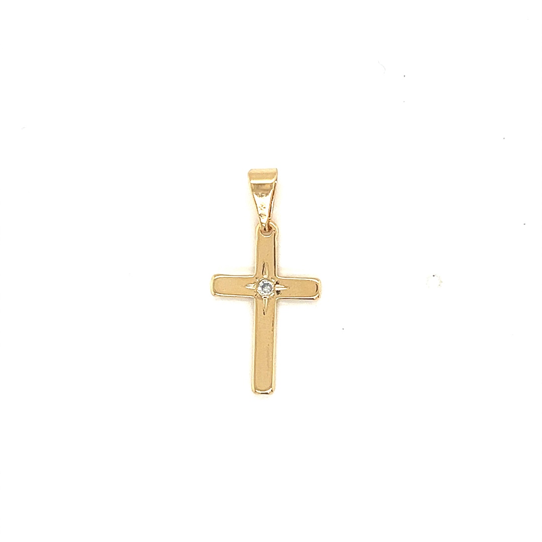 CZ Cross Pendant - Gold Filled