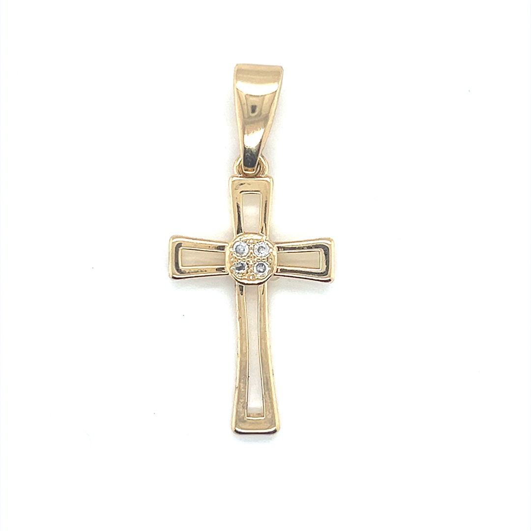 CZ Cross Pendant - Gold Filled