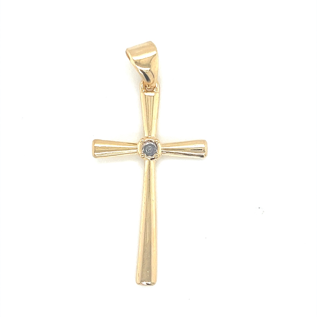 CZ Cross Pendant - Gold Filled