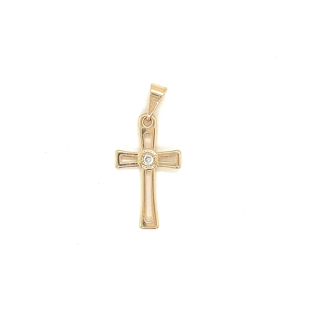 CZ Cross Pendant - Gold Filled