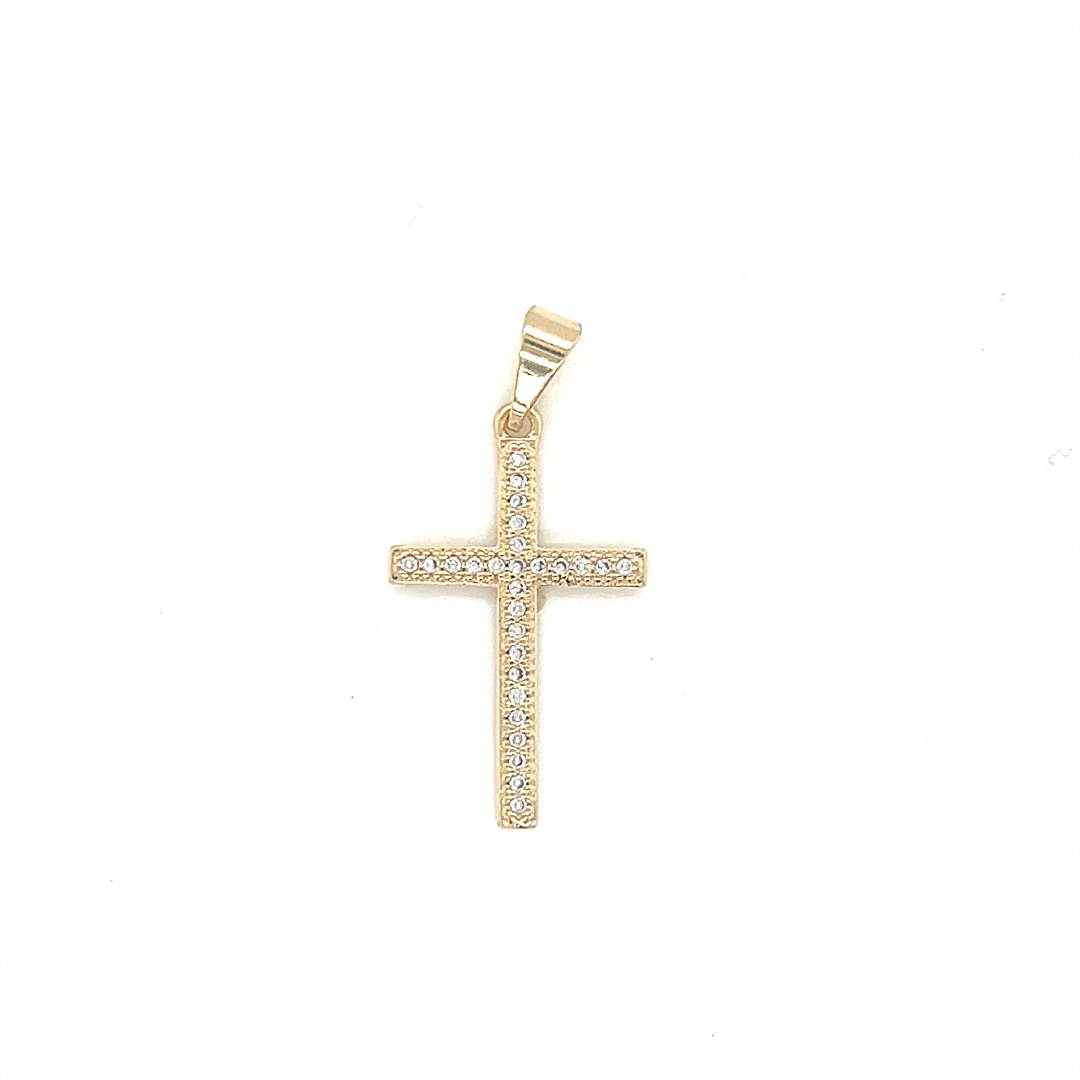 CZ Cross Pendant - Gold Filled