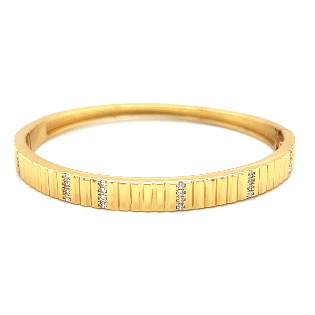 Clear CZ Bangle - Gold Plated