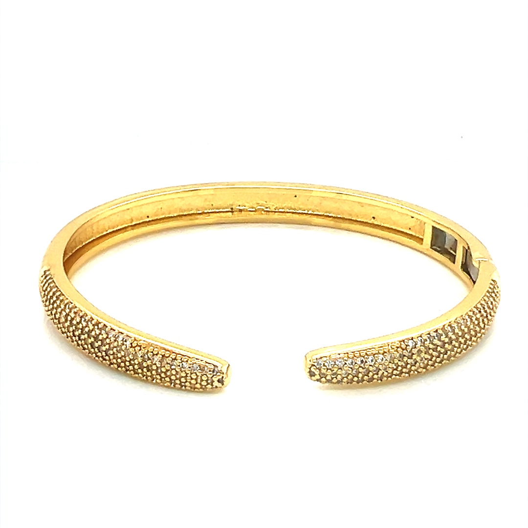 CZ Open Bangle - Gold Plated