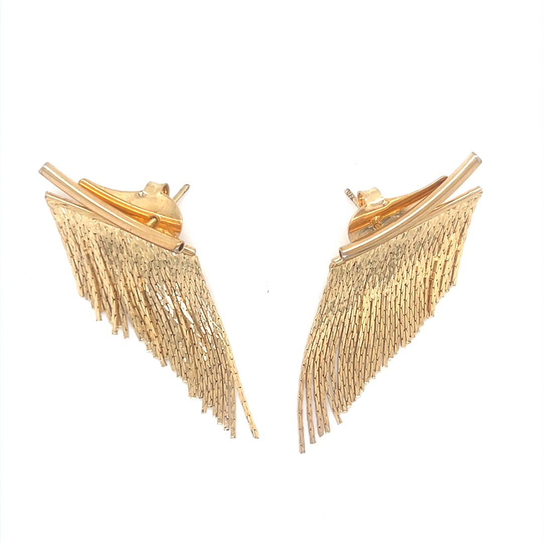 24mm x 30mm Dangling Mesh Earrings - Gold Filled