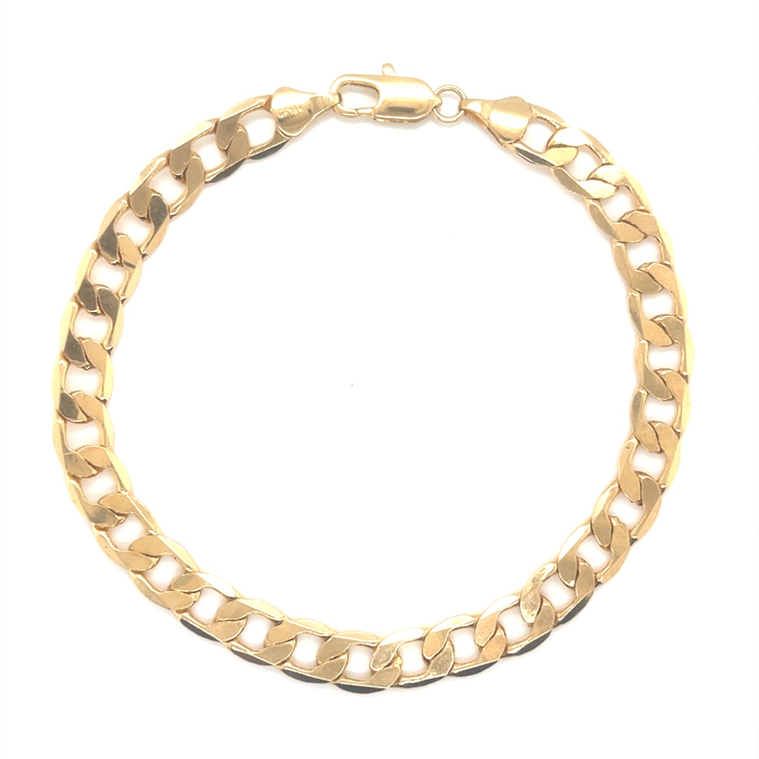 Men's 8mm Curb Chain Link Bracelet - Gold Filled - 8.5"