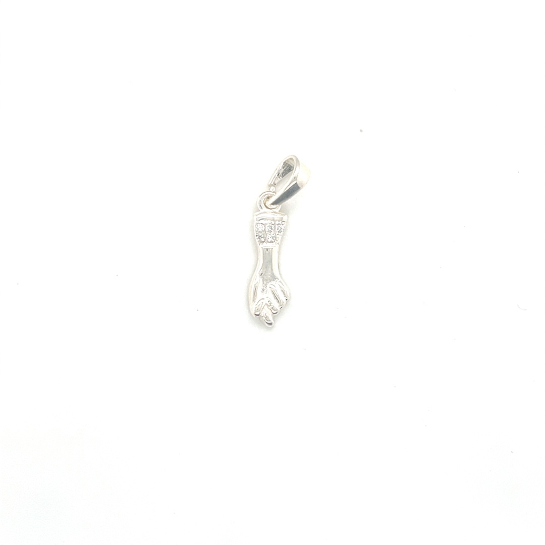 CZ Figa Hand Pendant - Silver