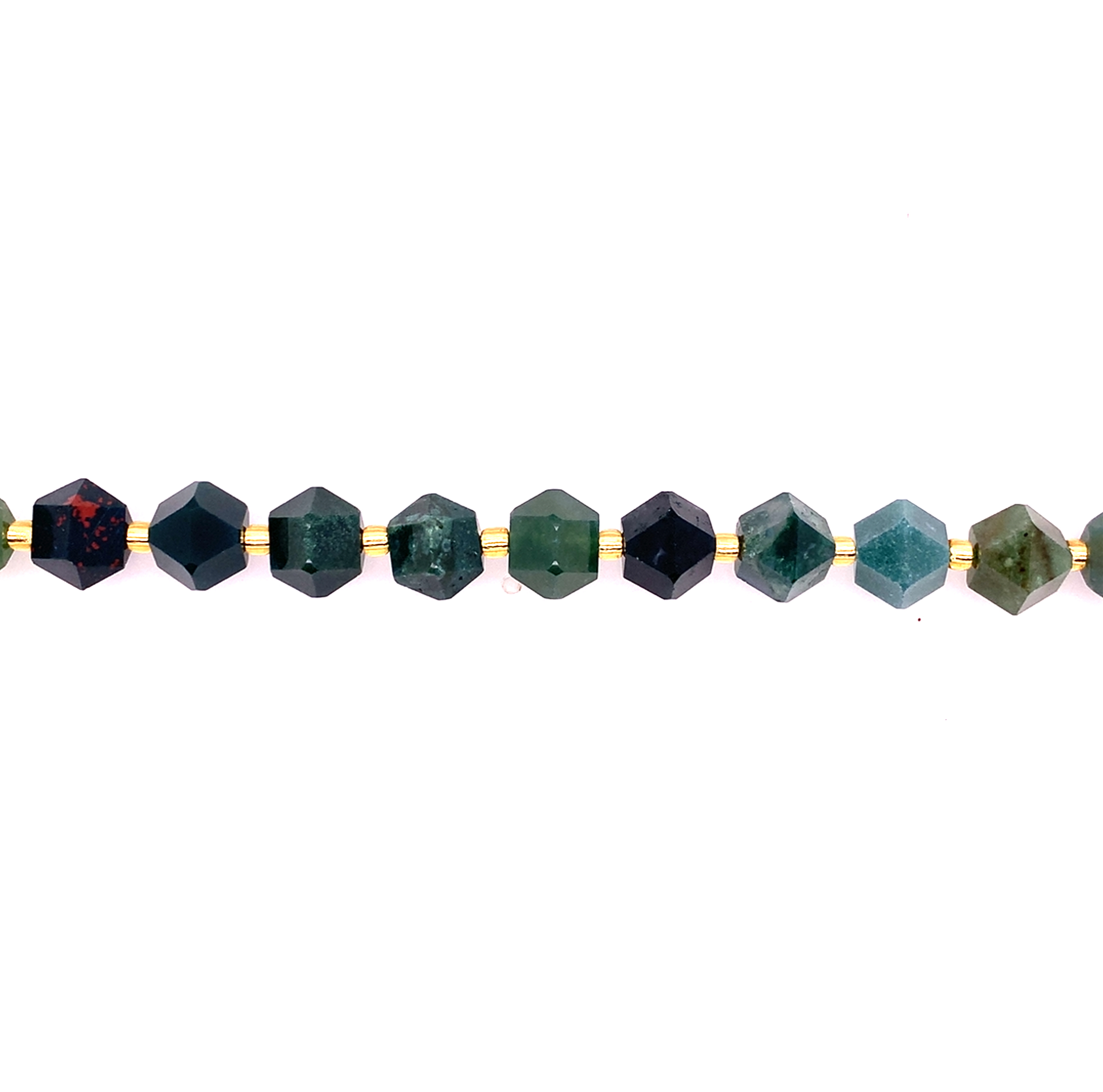10mm Moss Agate Bioyramid Beads