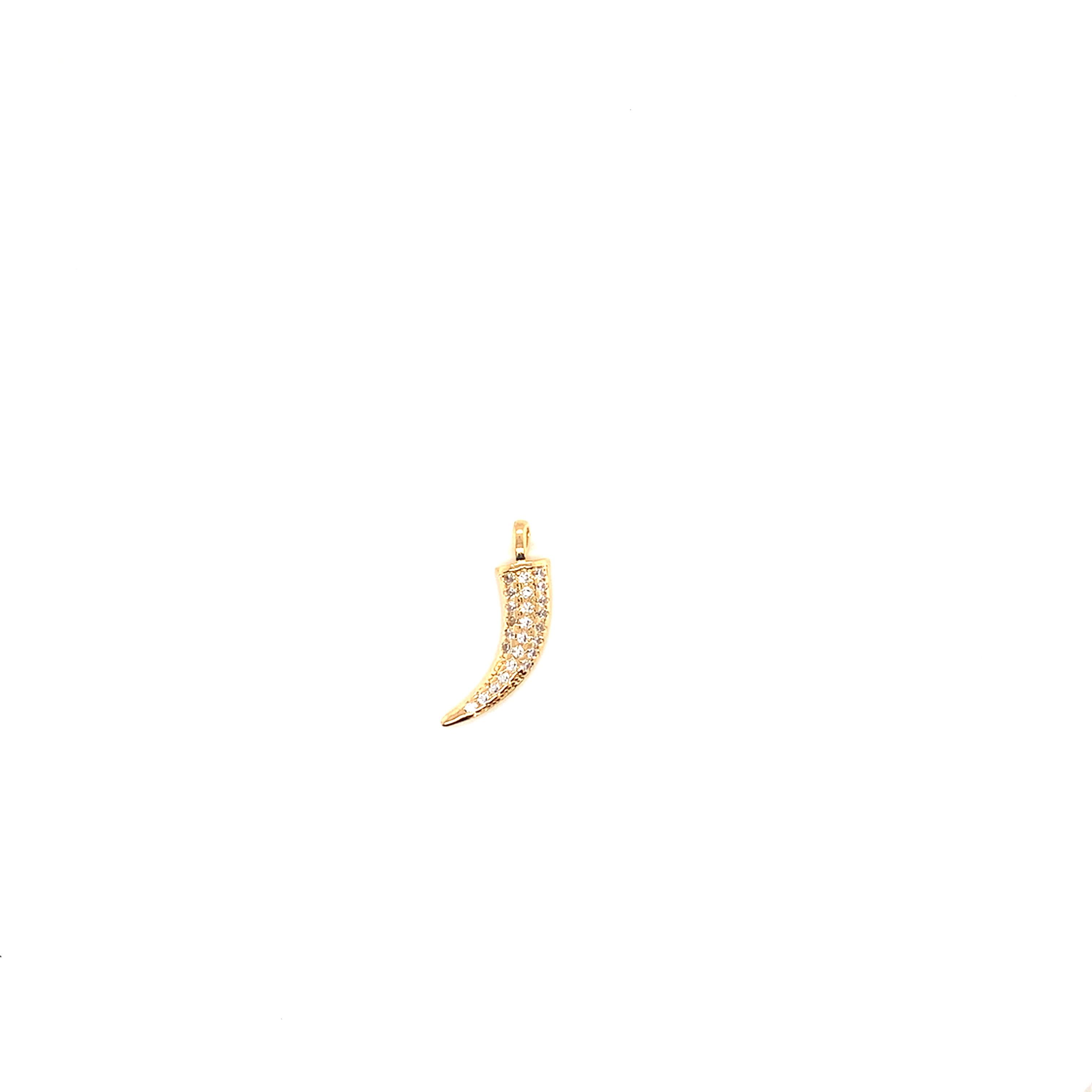 CZ Horn Pendant - Gold Filled