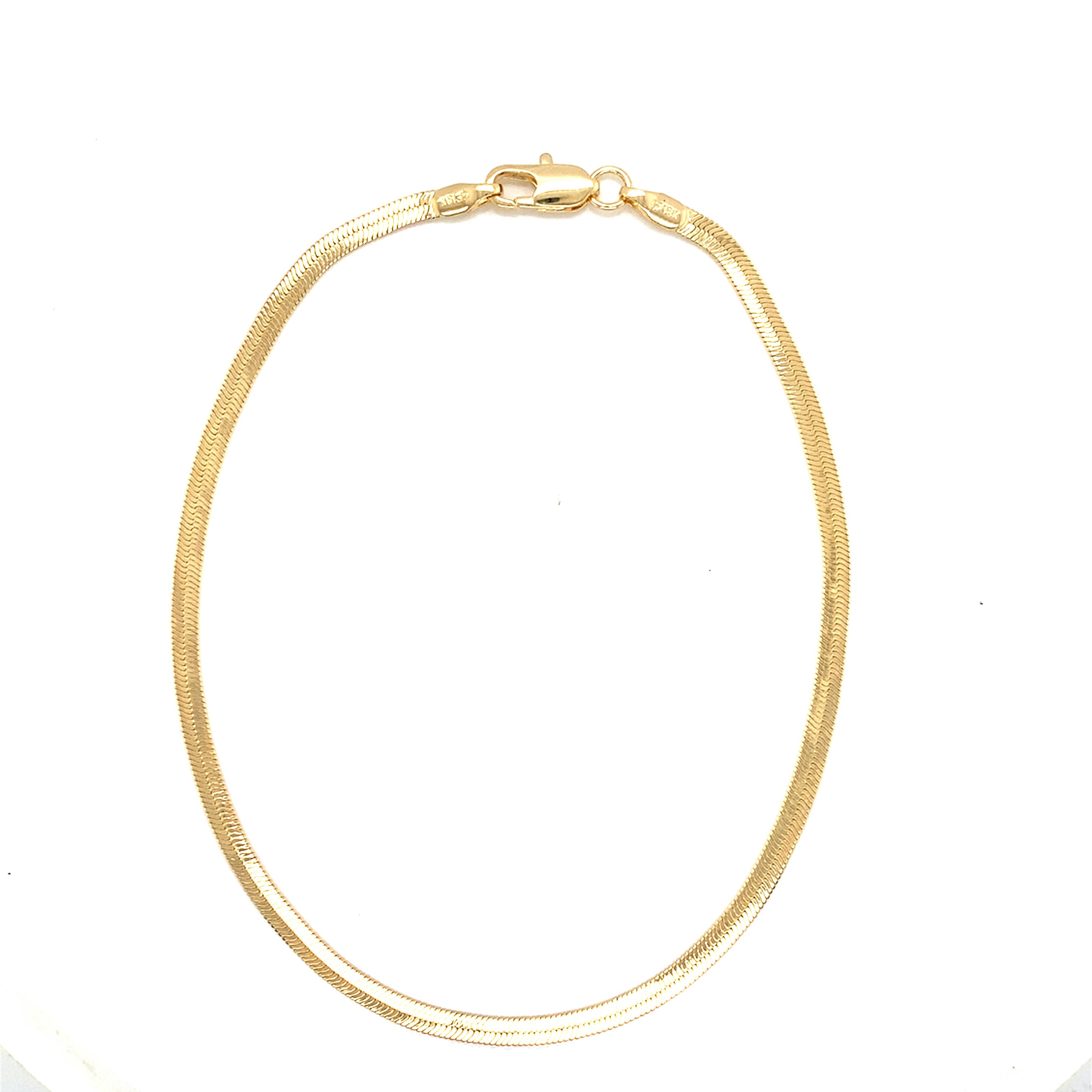 3mm Herringbone Anklet - Gold Filled