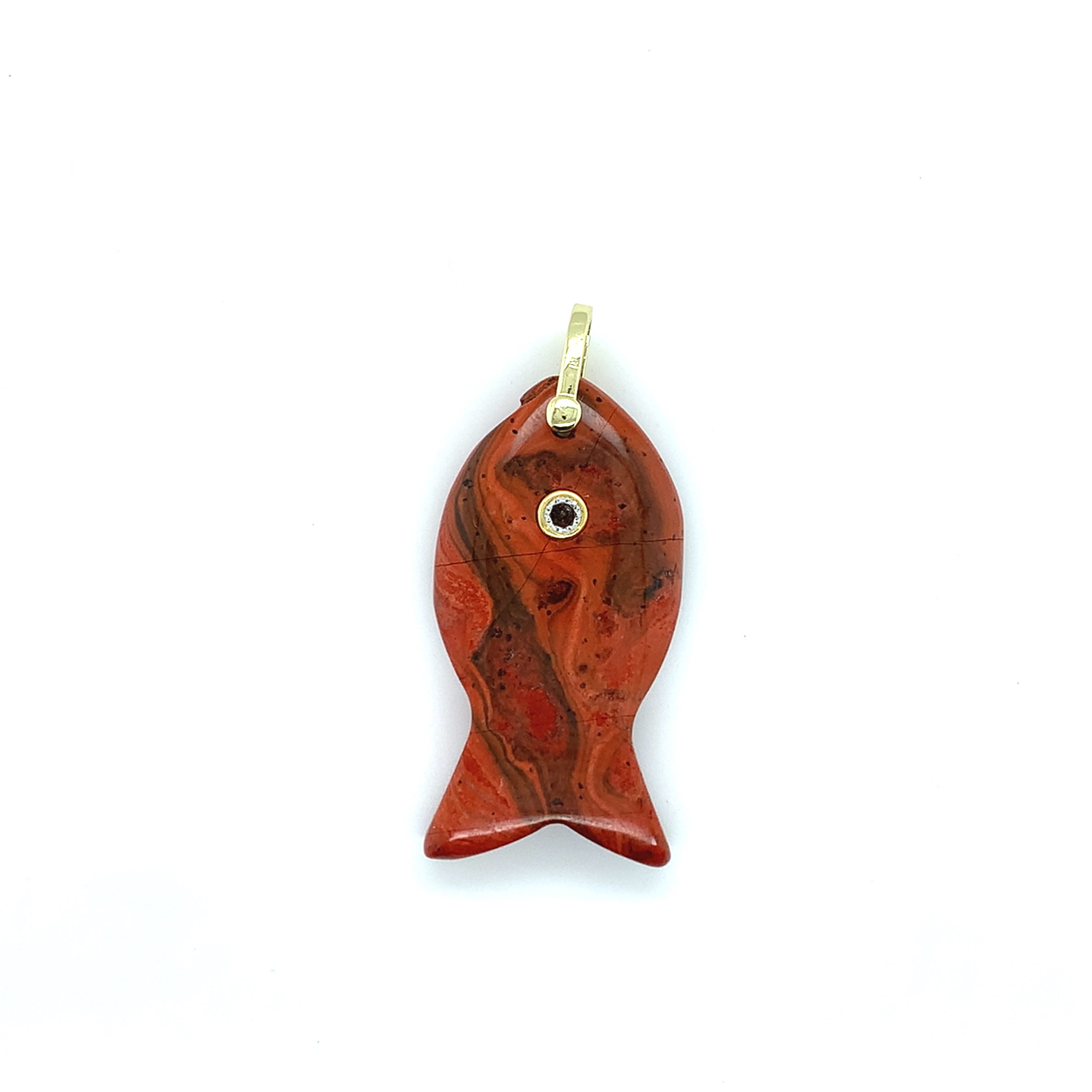 Red Jasper Gemstone Fish Pendant