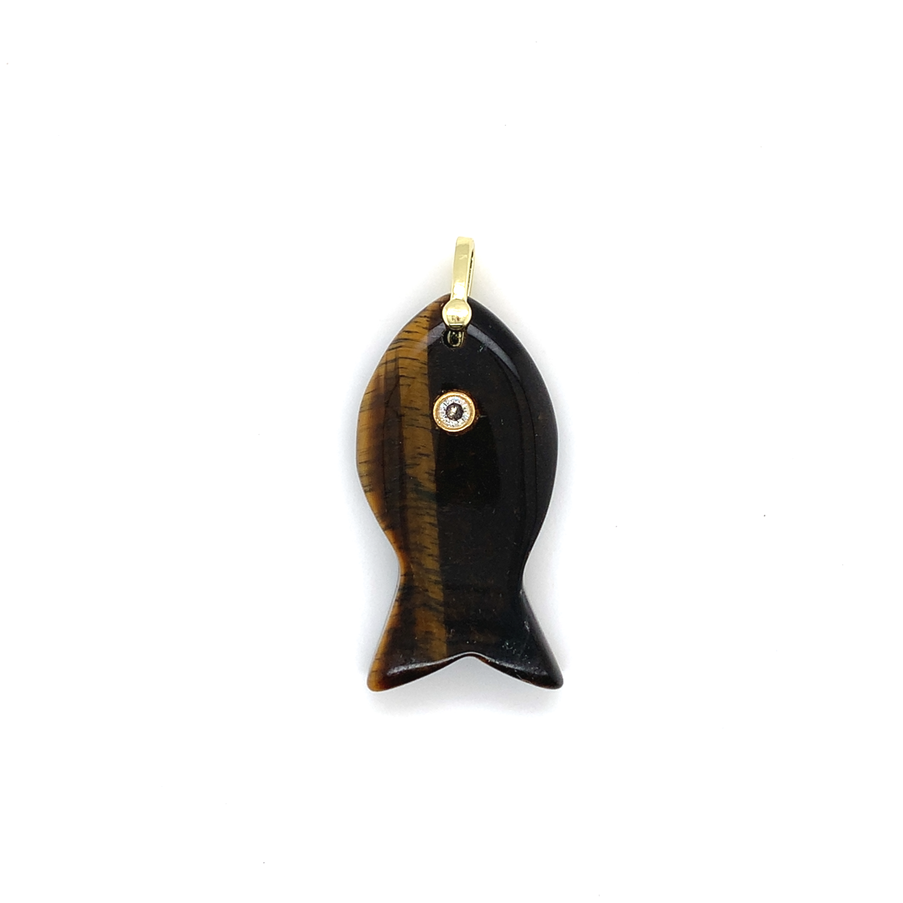 Tiger Eye Gemstone Fish Pendant