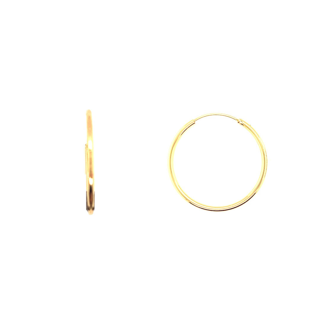 1.5mm x 37mm Hoops  - Gold Filled