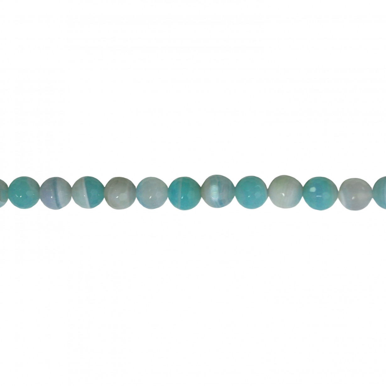 10mm Light Blue Banded Agate - Faceted