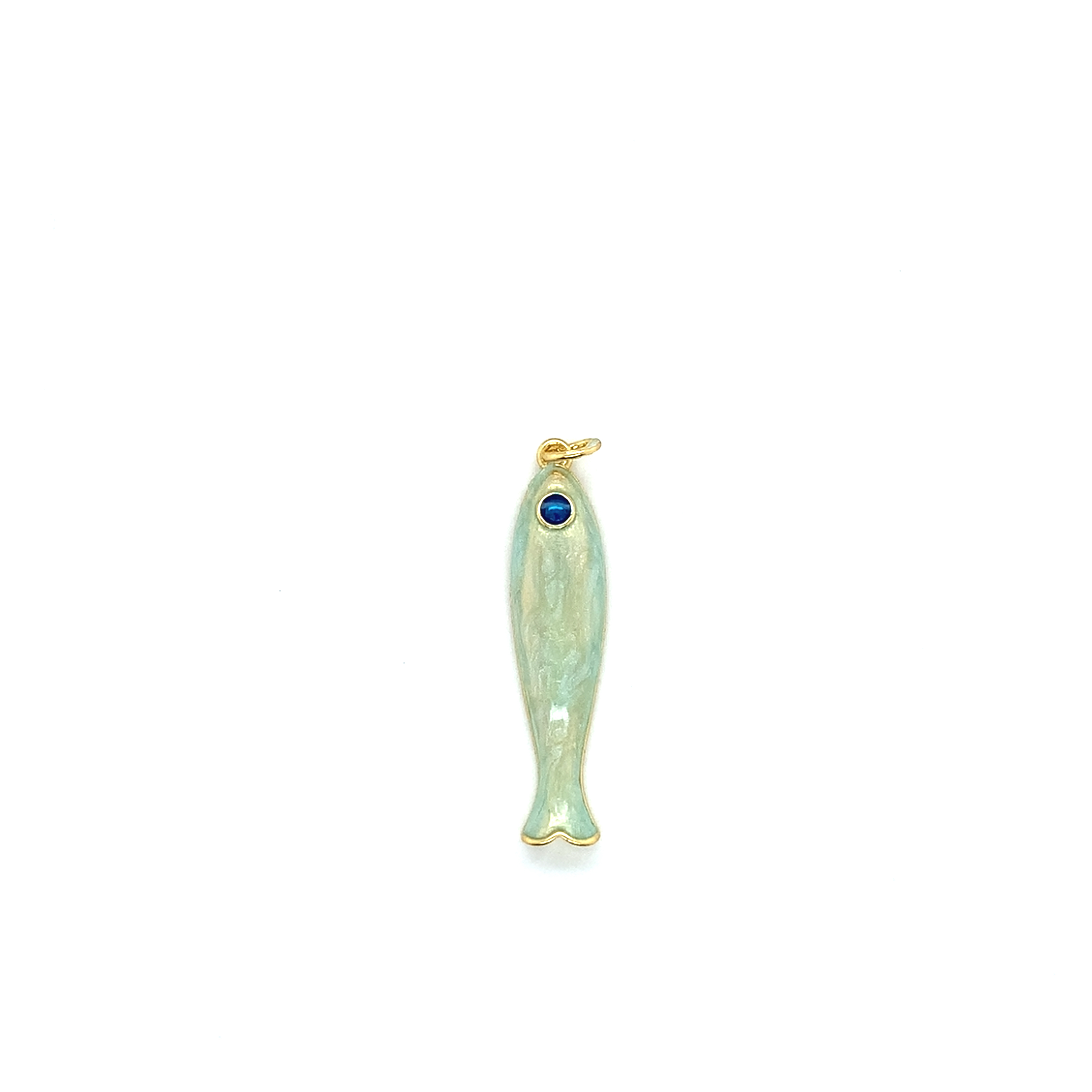 Light Green Enamel Fish Pendant